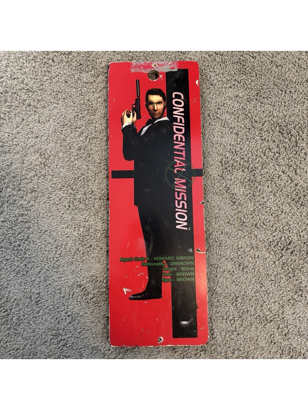 Vintage Sega Confidential Mission Arcade Game Wood Sign Header Howard Gibson
